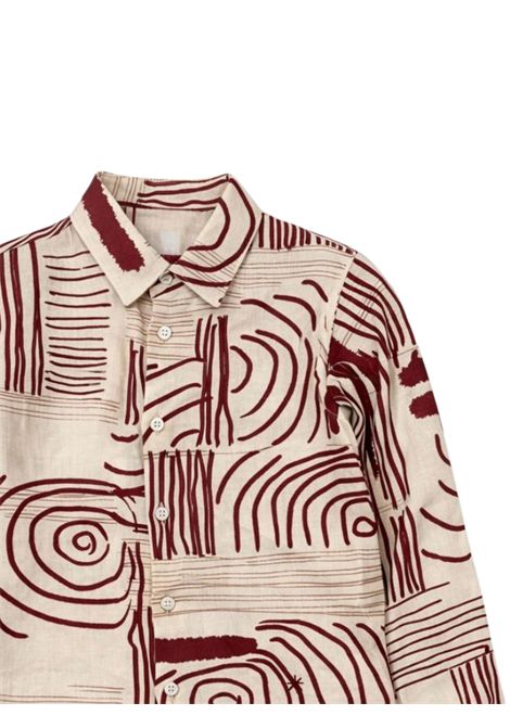 Burgundy linen shirt for children Manuel Ritz | 3271BORDEAU
